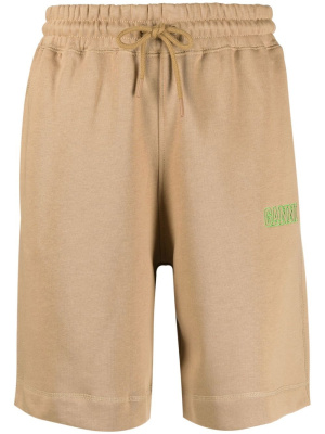 

Logo-embroidered track shorts, GANNI Logo-embroidered track shorts