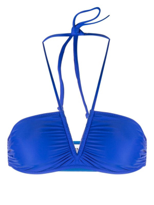 

Ruched bikini top, GANNI Ruched bikini top