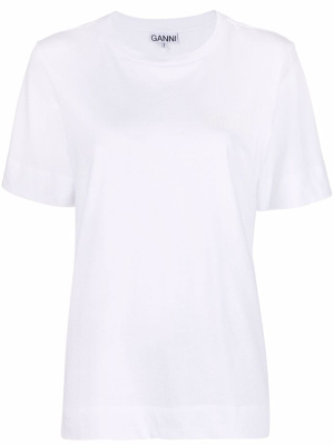 

Logo-print short-sleeve T-shirt, GANNI Logo-print short-sleeve T-shirt
