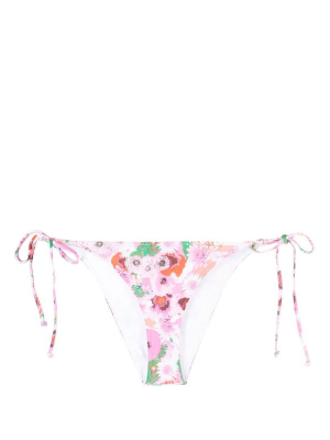 

Floral-print string bikini bottoms, GANNI Floral-print string bikini bottoms