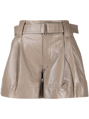 

Belted pleat-detail shorts, GANNI Belted pleat-detail shorts