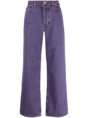 

Overdyed high-waist wide-leg jeans, GANNI Overdyed high-waist wide-leg jeans