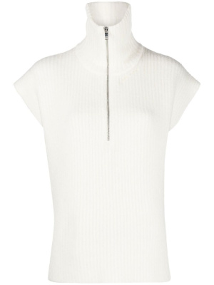 

High-neck ribbed knit top, GANNI High-neck ribbed knit top