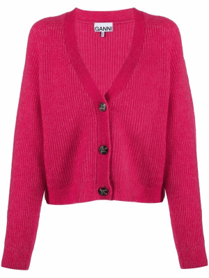 

Soft wool-blend knit cardigan, GANNI Soft wool-blend knit cardigan