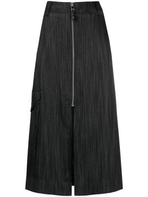 

Striped low-rise straight skirt, GANNI Striped low-rise straight skirt