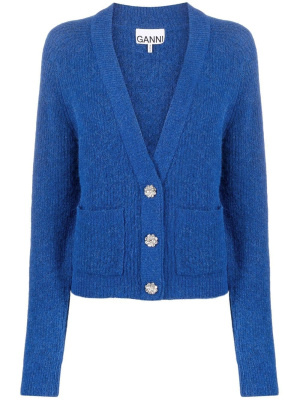

V-neck button-fastening cardigan, GANNI V-neck button-fastening cardigan