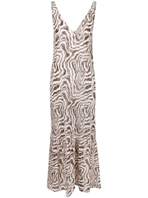 

Abstract print organic cotton midi dress, GANNI Abstract print organic cotton midi dress