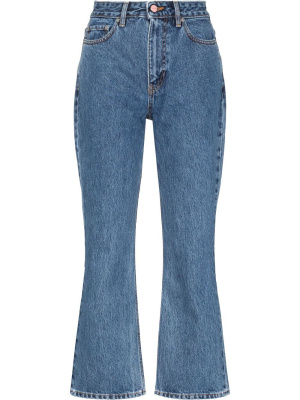 

Betzy organic cotton flared cropped jeans, GANNI Betzy organic cotton flared cropped jeans