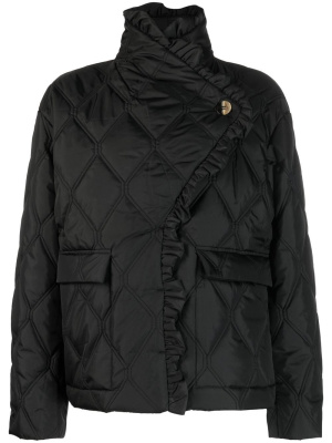 

Ripstop quilted frilled jacket, GANNI Ripstop quilted frilled jacket