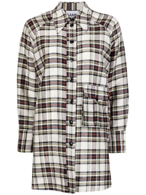 

Checked long-sleeve shirt, GANNI Checked long-sleeve shirt