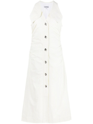 

V-neck sleeveless midi dress, GANNI V-neck sleeveless midi dress