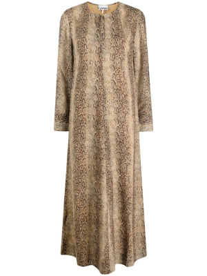 

Snakeskin-print maxi dress, GANNI Snakeskin-print maxi dress