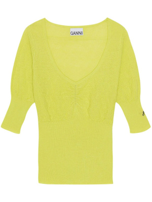 

U-neck merino wool top, GANNI U-neck merino wool top