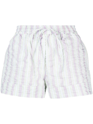 

Striped seersucker shorts, GANNI Striped seersucker shorts