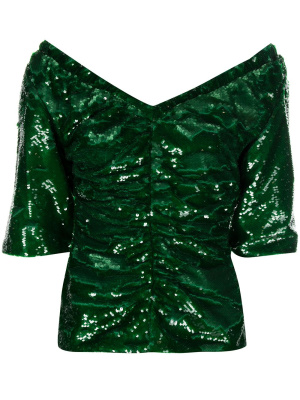 

Sequinned V-neck top, GANNI Sequinned V-neck top