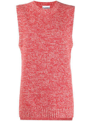 

Marled knitted vest top, GANNI Marled knitted vest top