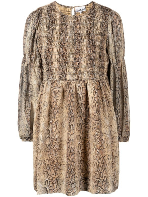 

Snake-print mini dress, GANNI Snake-print mini dress