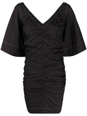 

Ruched V-neck dress, GANNI Ruched V-neck dress