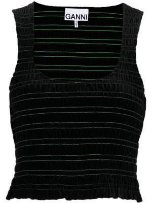 

Shirred cropped tank top, GANNI Shirred cropped tank top