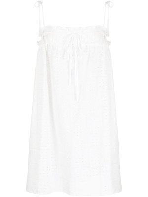 

Broderie-anglaise cotton minidress, GANNI Broderie-anglaise cotton minidress