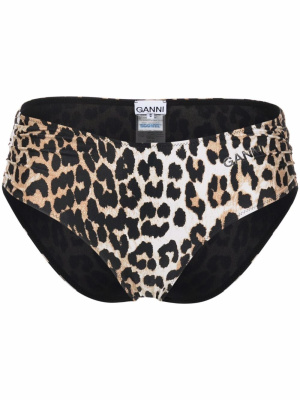 

Leopard-print bikini bottoms, GANNI Leopard-print bikini bottoms