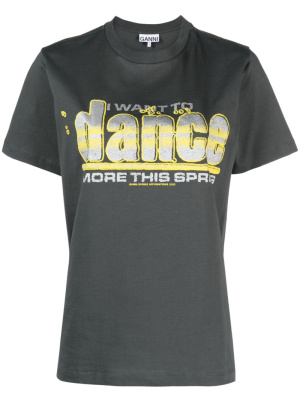 

Slogan-print cotton T-shirt, GANNI Slogan-print cotton T-shirt