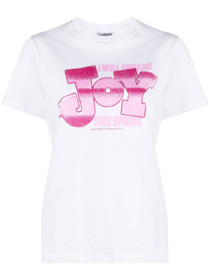 

Slogan-print cotton-jersey T-shirt, GANNI Slogan-print cotton-jersey T-shirt