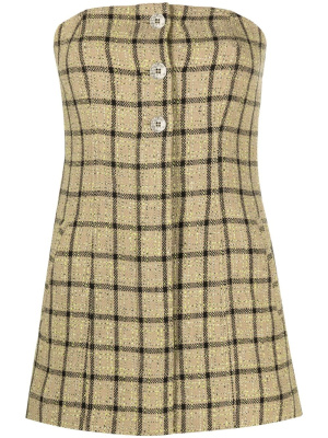 

Checked organic cotton-blend top, GANNI Checked organic cotton-blend top