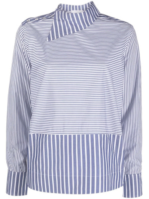 

Asymmetric-collar striped shirt, GANNI Asymmetric-collar striped shirt