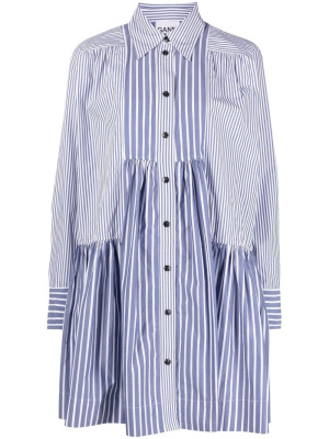 

Striped patchwork shirt dress, GANNI Striped patchwork shirt dress