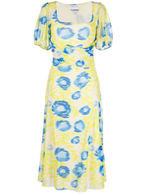 

Floral-print midi dress, GANNI Floral-print midi dress