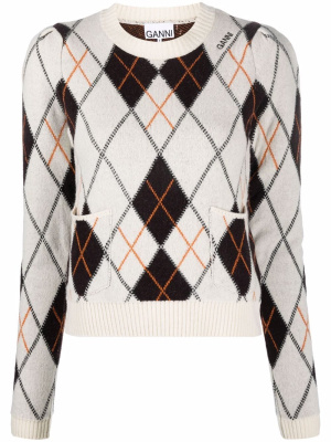 

Patterned intarsia-knit jumper, GANNI Patterned intarsia-knit jumper