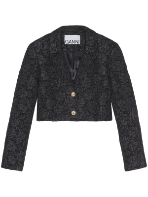 

Jacquard cropped jacket, GANNI Jacquard cropped jacket