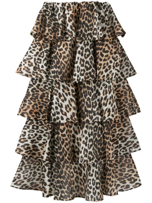 

Leopard-print high-waist skirt, GANNI Leopard-print high-waist skirt