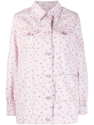 

Floral-print denim jacket, GANNI Floral-print denim jacket