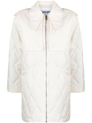 

Quilted zip-up jacket, GANNI Quilted zip-up jacket