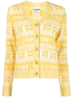 

V-neck knit cardigan, GANNI V-neck knit cardigan