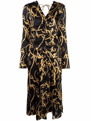 

Baroque-print dress, GANNI Baroque-print dress