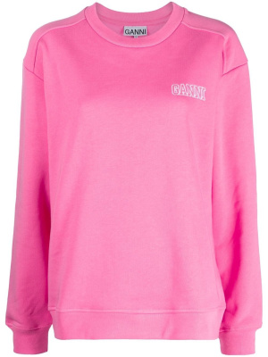 

Logo-embroidered sweatshirt, GANNI Logo-embroidered sweatshirt