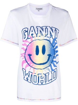 

Smiley print T-shirt, GANNI Smiley print T-shirt