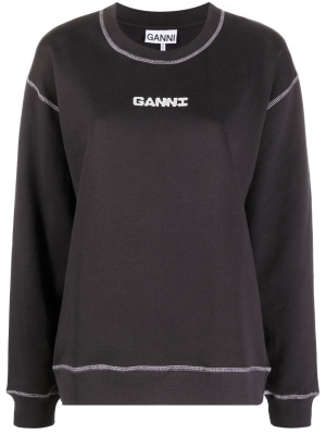 

Logo-print long-sleeve T-shirt, GANNI Logo-print long-sleeve T-shirt