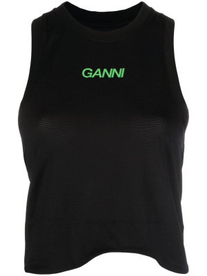 

Logo-print tank top, GANNI Logo-print tank top