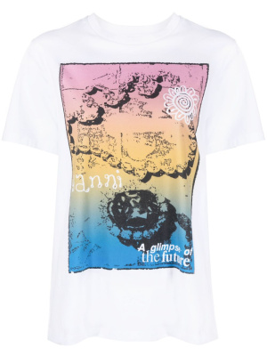 

Printed organic cotton T-shirt, GANNI Printed organic cotton T-shirt