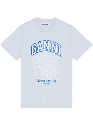 

Logo-print organic cotton T-shirt, GANNI Logo-print organic cotton T-shirt