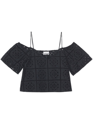 

Broderie anglaise cropped top, GANNI Broderie anglaise cropped top