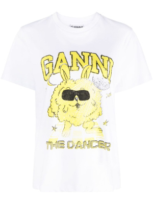 

Relaxed Dance Bunny organic cotton T-shirt, GANNI Relaxed Dance Bunny organic cotton T-shirt