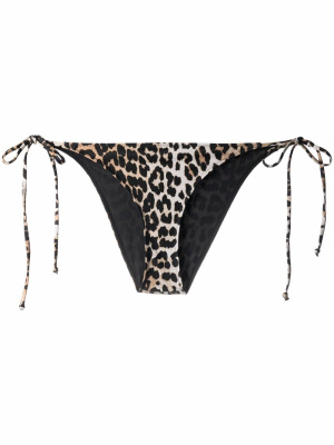 

Leopard-print bikini bottoms, GANNI Leopard-print bikini bottoms