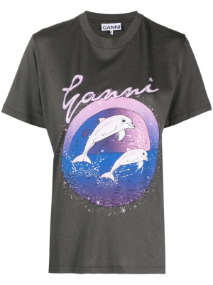 

Dolphin-print T-shirt, GANNI Dolphin-print T-shirt