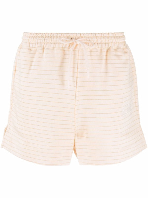 

Logo-embroidered shorts, GANNI Logo-embroidered shorts
