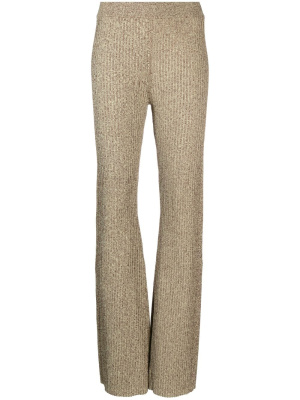 

Ribbed-knit flared trousers, GANNI Ribbed-knit flared trousers